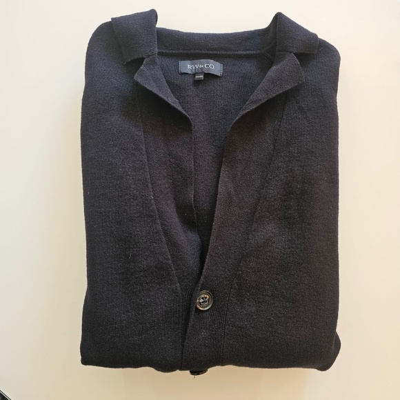 RW&CO. NEW Mens Black Cardigan V Neck Button up W Front Pockets XXL - Picture 5 of 9